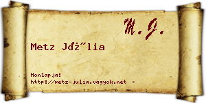 Metz Júlia névjegykártya