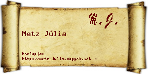 Metz Júlia névjegykártya
